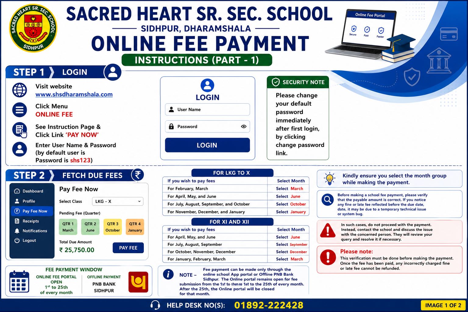 Online Fee Information